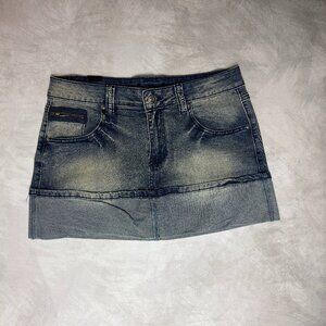 Denim Skirt with jeweled belt loops